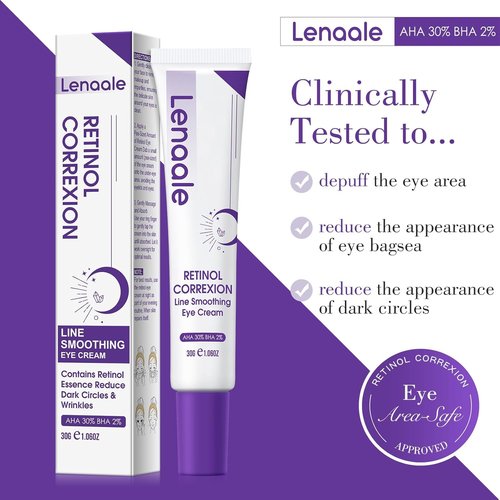 Regine Switzerland Retinol Eye Cream - Anti-Aging Treatment for Dark Circles & Puffiness | With Hyaluronic Acid & Peptides