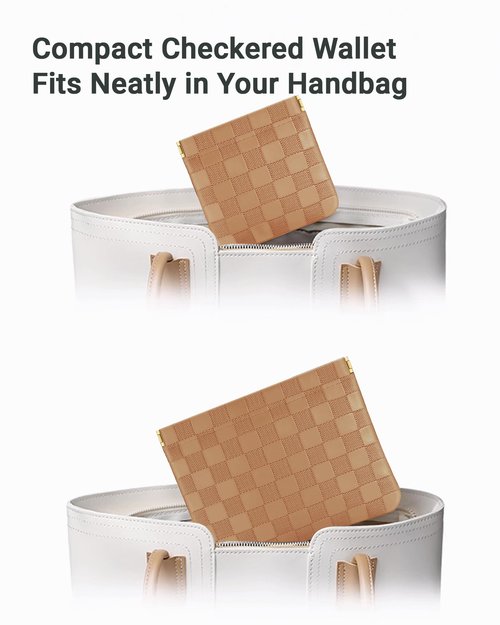 MXXUUOOM 2 PC small makeup bag for purse, Lipstick & Coin Storage Purse Organizer Pouches,Small Cosmetic Bag for Women,Brown Faux Leather Waterproof, Travel Makeup Pouch & Essentials