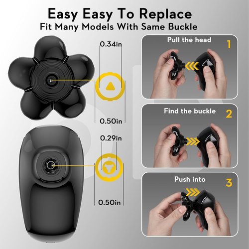 Kibiy Head Shavers Replacement Blades, 6 Blades Head Shaver for Bald Men Replacement, Easy Install Electric Razor Shaver for Model MS-672