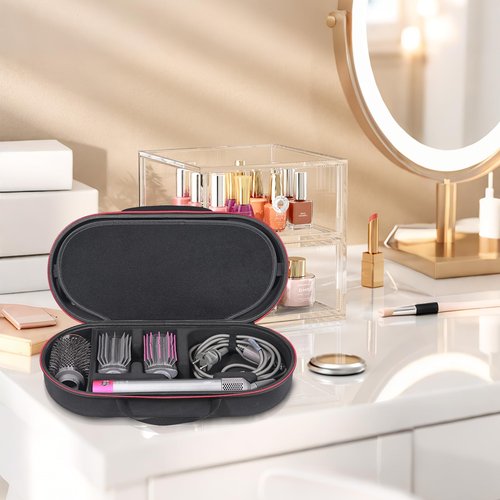 RLSOCO Hard Case for Dyson Airwrap i.d./Airwrap Co-anda2x Multi-Styler and Dryer - Fits 4pcs Long Barrels or Short Barrels - Black (Case Only,Hair Styler is not Included)
