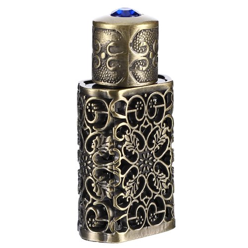 Beavorty 3Ml Hollow Engraved Metal Perfume Oil Bottle Refillable Atomizer Spray Bottle for Travel and Essential Oil Storage