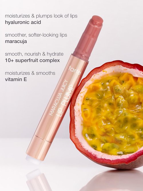 Tarte Maracuja Juicy Lip Plump - Hydrating & Volumizing Gloss Balm with Hyaluronic Acid & Vitamin E, Vegan