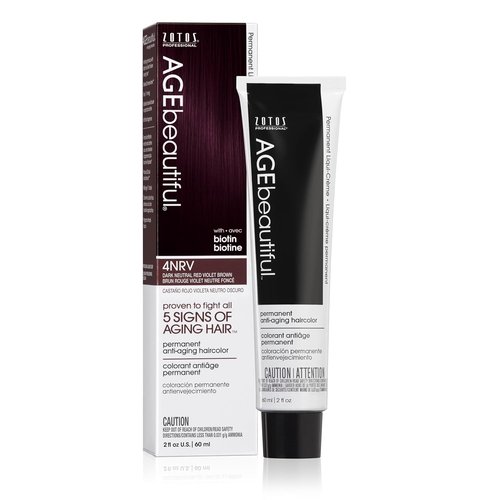 AGE Beautiful Permanent Hair Color Dye - Liqui-Creme Formula for 100% Gray Coverage | Neutral Warm Beige & Red Violet Shades | Anti-Aging with Biotin for Thicker, Fuller Hair