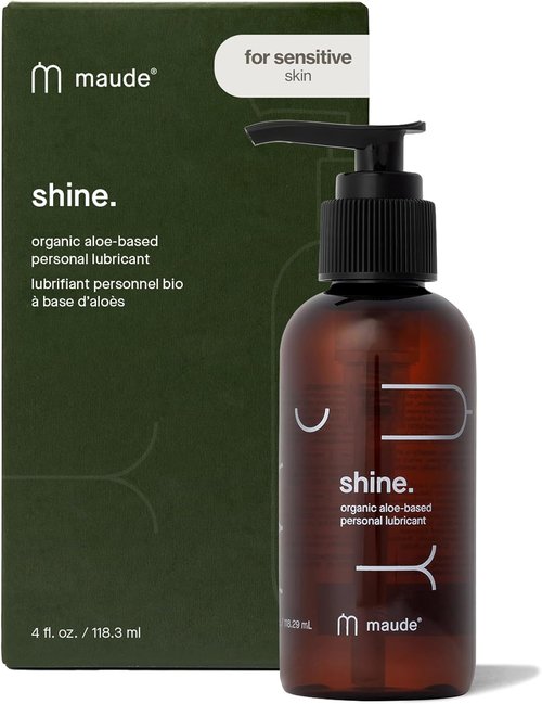 Maude Shine Aloe - Organic Aloe Water-Based Personal Lubricant - Hydrating, Non-Sticky, Vegan | 4 fl oz