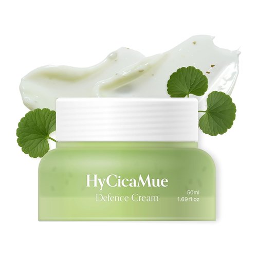 HyCicaMue Defence Cream - Soothing Barrier Repair Moisturizer with Cica & Hyaluronic Acid | Vegan Formula for Sensitive Skin, Hydration Boost