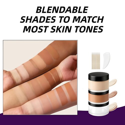 Regine Switzerland Full Coverage Tattoo Cover Up Cream - Waterproof & Sweatproof Concealer for Scars, Birthmarks & Dark Spots - Dual Shades (Ivory & Medium Deep)