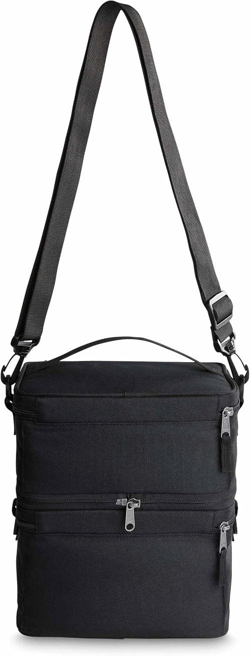 PackIt MOD 3-IN-1 Insulated Lunch Box - Black | EcoFreeze Technology & Removable Strap for Fresh Meals