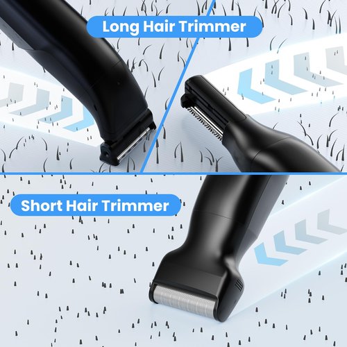 MAXGROOM Body Hair Trimmer for Men 3-in-1 Groin, Pubic & Ball Trimmer with Skin Safe No-Nick Blades, IPX6 Waterproof Wet/Dry Electric Shaver for Chest, Underarms, Legs, USB-C Rechargeable Groomer Kit
