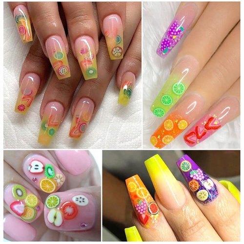 EHOPE Fake Sprinkles Fruit Clay Slices Clay Sprinkles Polymer Slices Faux Sprinkles DIY Nail Art Supplies Making Kit Decoration Arts Crafts for Nail Art and Cellphone Decorations (24 Styles)