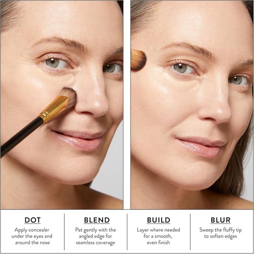 Laura Geller New York Angled Precision Concealer Brush - Professional Makeup Tool, Cruelty-Free