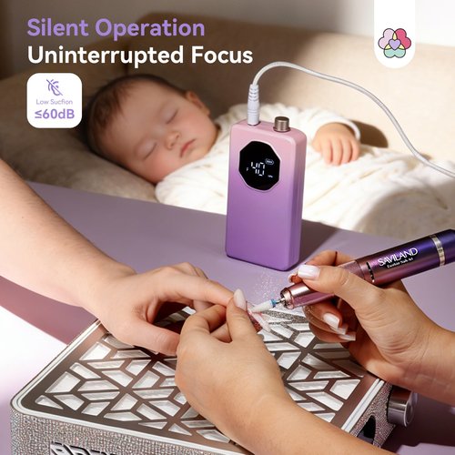 SAVILAND 2026 Nail Drill Professional: 40000RPM Electric Nail Drill 30S Fast Removal for Acrylic Nails Low Noise Electric Nail File Long-Lasting Manicure Pedicure Mobile Tech & Salon (Gradient Purple)