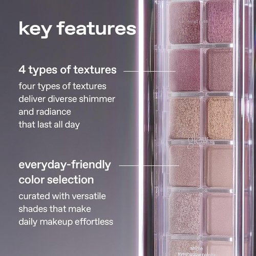 Glow Anime Eyeshadow Palette - 12-Color High-Pigment Multi-Finish | Blendable Matte, Shimmer, Metallic | 0.33 oz