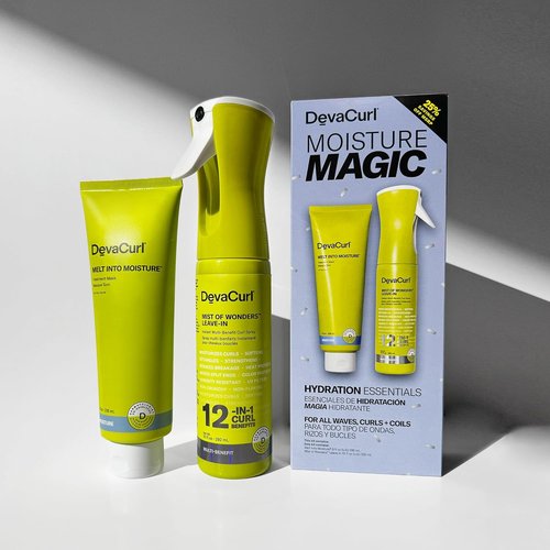 DevaCurl Moisture Magic Hydration Essentials Kit - Melt In Moisture Mask & 12-in-1 Leave-In Spray