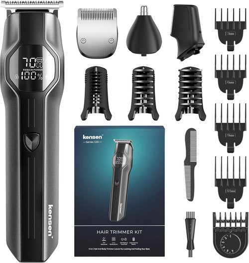 Beard Trimmer for Men - 14 in 1 Professional Mens Grooming Kits, Hair Clippers with Dual-Speed Motor for Beard Head Body Face Nose Ear Mustache Trimmer IPX7 Level LED Display 210 Min Electric Razor