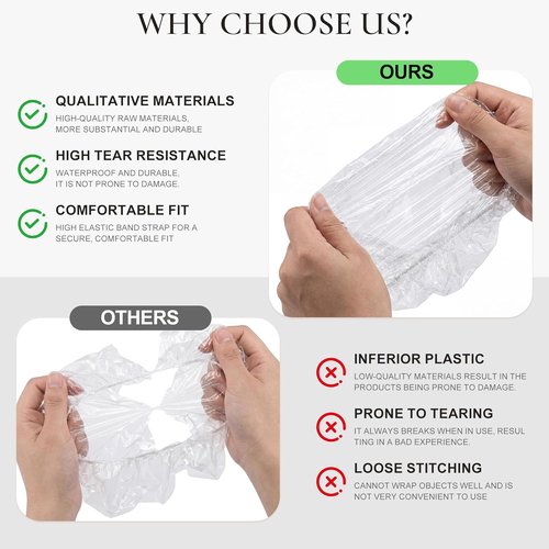 Skiennix 120 PCS Disposable Shower Caps - Large Waterproof Hair Bonnets for Travel & Spa (18.1")