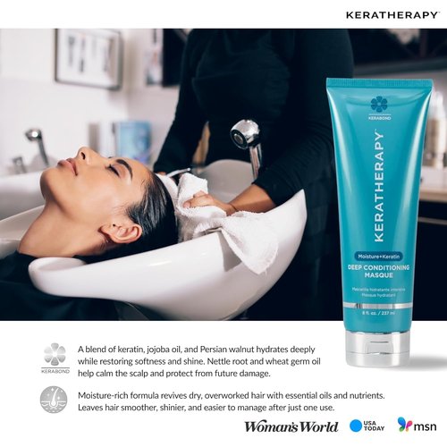 Keratherapy Keratin Infused Deep Conditioning Masque - 8 fl. oz. Moisturizing Hair Treatment with Jojoba & Nettle Root Extract
