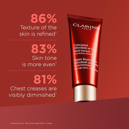 Clarins Super Restorative Décolleté & Neck Concentrate - Anti-Aging Cream for Mature Skin | Visibly Diminishes Chest Creases in 4 Weeks