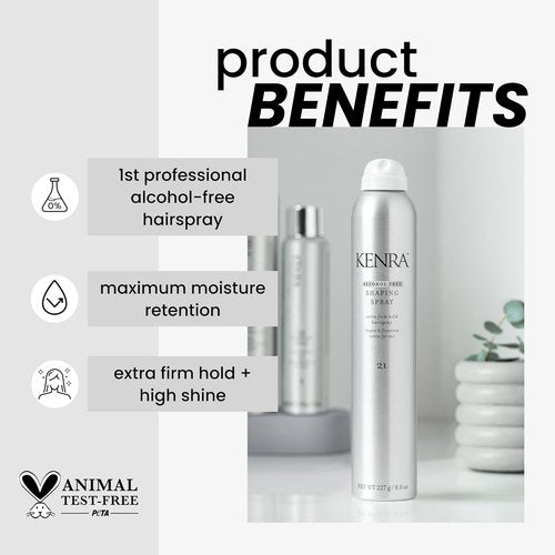 Kenra Shaping Spray 21 - Alcohol-Free Hairspray for Extra Firm Hold & High Shine | Ideal for All Hair Types