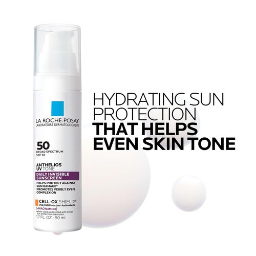 La Roche-Posay Anthelios UV Sunscreen SPF 50 - Daily Face Protection with Niacinamide, Hyaluronic Acid & Azelaic Acid