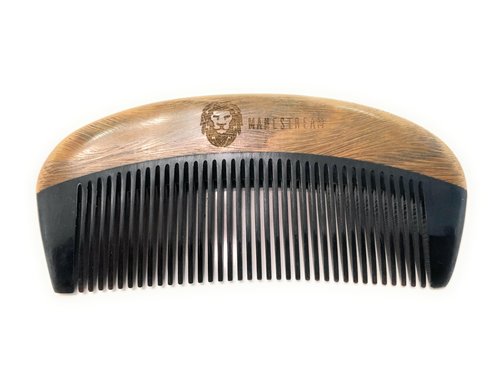 Premium Natural Ox horn and Sandalwood Beard Mustache Comb | Perfect Grooming Companion & Gift for Men – by Man & Mane