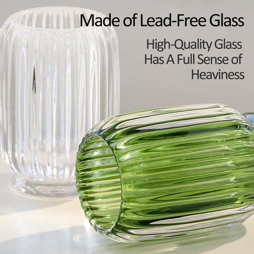 Lejesth Crystal Makeup Brush holder Organizer, Vintage Make Up Brush Cup Pen Pencil Holder striped vase, Comb Brushes Pen Pencil Storage Box Container (Clear)