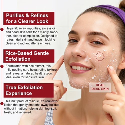Black Rice Exfoliant and White Rice Ampoule Exfoliant, Peel Shot Glow Exfoliating Face Serum, Korean Skin Care Soft Exfoliating Body Scrub Dead Skin Cells, Blackheads Remover For All Skin Types 100ml