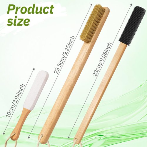ELFRhino Long Handle Toe Gap Cleaning Brush+Body Shower Brush+Foot Grinder, Silicone Foot Scrubber for Shower, Feet Cleaner Scrub Foot Care for Seniors,Elderly, Men and Women,Black