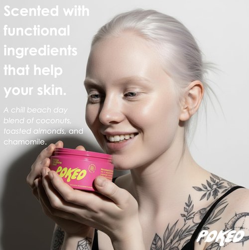 Poked Tattoo Aftercare Balm with Soothing Botanicals and Powered by Peptides (3.5 Oz)