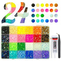 qiipii 20000PCS 24 Color Jelly Resin Rhinestones w B7000 Glue for Bedazzling Crafting 3mm 4mm Flatback Rainbow Stones Colorful AB Gems Diamonds Charms Bedazzler Kit for Nails Eyes Face Makeup Beauty