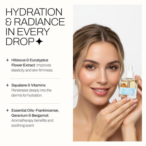 Laouta LUSTER Face Oil - Hydrating Skincare Serum with Hibiscus & Eucalyptus - 1.01 Fl Oz for Dewy Glow
