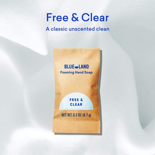 BLUELAND Foaming Hand Soap Refill Tablets, 10-Pack, Fragrance Free, Eco Friendly Cleaning Products, 10 x 9 Fl oz