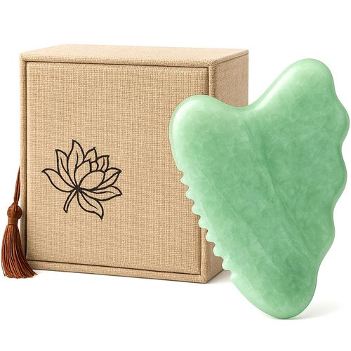 Gua Sha Facial Tools,Jade Gua Sha Stone Comb Edge, Guasha Tool for Face Jawline Sculpting Gifts