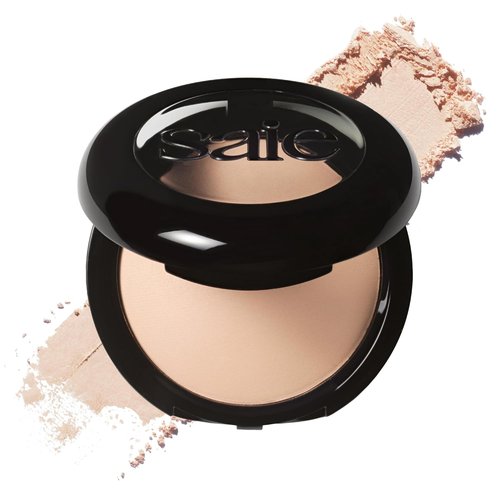 Saie Slip Tint Baked Setting Powder - Translucent Face Makeup for Natural Radiance - Light to Medium (0.24 oz)
