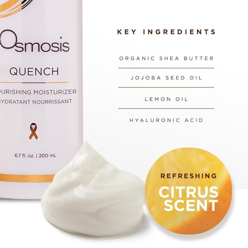 OSMOSIS QUENCH Daily Hydrating Facial Moisturizer - Jojoba Oil, Shea Butter & Hyaluronic Acid for Dry to Normal Skin