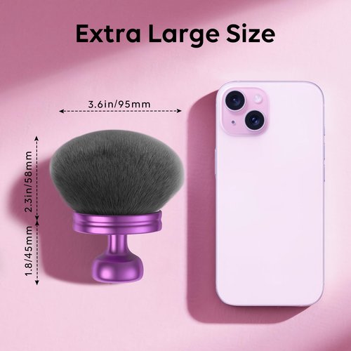 Iooyt 3.6 Inch Extra Large Kabuki Brush, Big Body Makeup Brush, Tanning Brush for Streak, Free Application, Dry & Wet Use, Durable Design - Perfect for Sunless Tanning, Body Lotion, Moisturizer