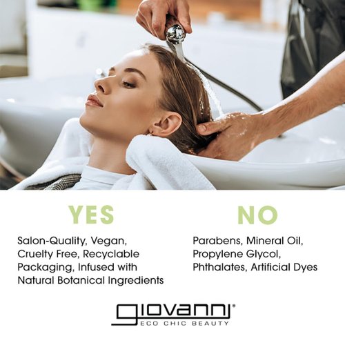 GIOVANNI ECO CHIC Frizz Be Gone Hair Serum - Anti-Frizz, Adds Shine, Natural Botanicals | 2.75 oz