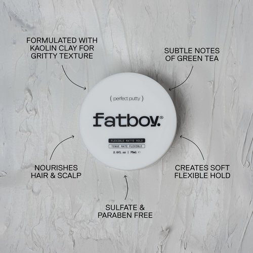 Fatboy Hair Perfect Putty - Kaolin Clay Styling Putty for Volume & Texture | Matte Finish, 2.6 Oz