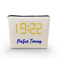 YULUENZE Sorority Presents Perfect Timing 1922 Sigma Gamma Rho SGRHO Sorority Present Finer Women Canvas Makeup Bag Zipper Pouch for Women Sisters