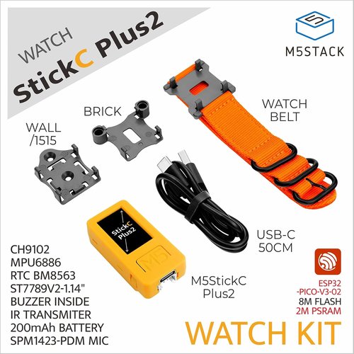 M5Stack M5StickC PLUS2 Mini IoT Development Kit - 1.14-Inch TFT Screen for UIFlow Control