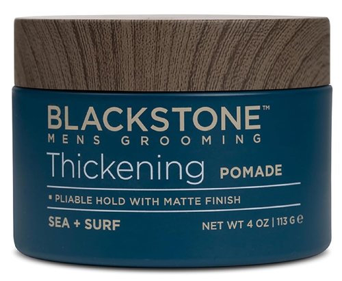 Blackstone Men's Grooming Hair Thickening Pomade - Pliable Hold & Matte Finish | Sea + Surf Scent (4 Oz)