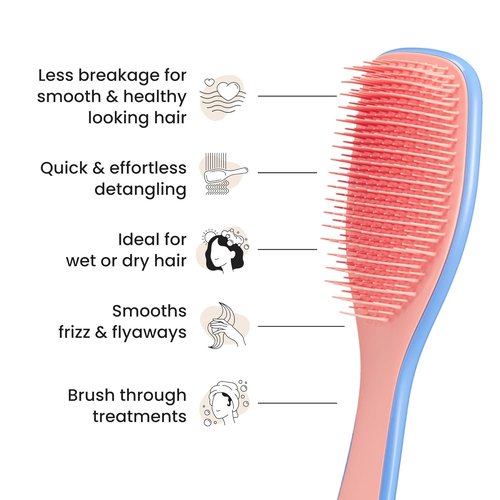 Tangle Teezer Ultimate Detangler Brush - Eliminates Knots & Reduces Breakage for Wet & Dry Hair | Apricot Blaze