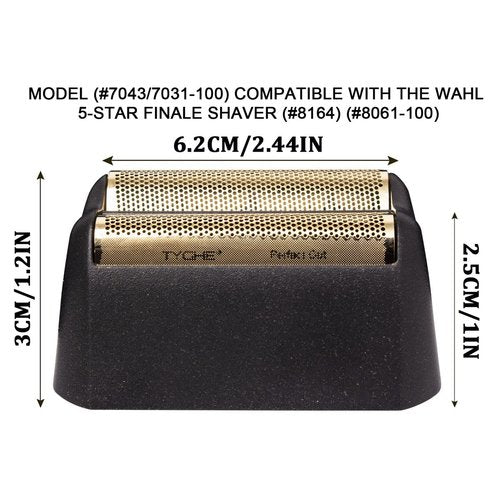2 pcs Professional 5 Star Series Finale Shaver Shaper Replacement Super Close Gold Foil and Cutter Bar Assembly, Compatible with Wahl Shaver Foil Model 7043-100,Shaving for Barbers and Stylists