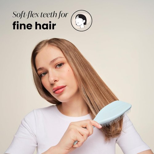 Tangle Teezer Detangler Hairbrush Duo - Eliminates Knots & Reduces Breakage | Large & Travel-Size, Blue & Mint