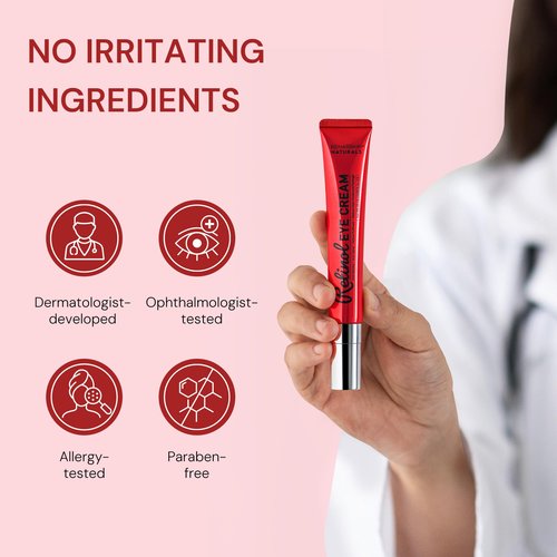 Retinol Eye Cream Anti Aging: Instant Eye Tightener & Wrinkle Repair Moisturizer - Under Eye Bags Treatment for Women - Peptide Eye Serum Reduce Dark Circles & Puffiness, 0.85 fl.oz