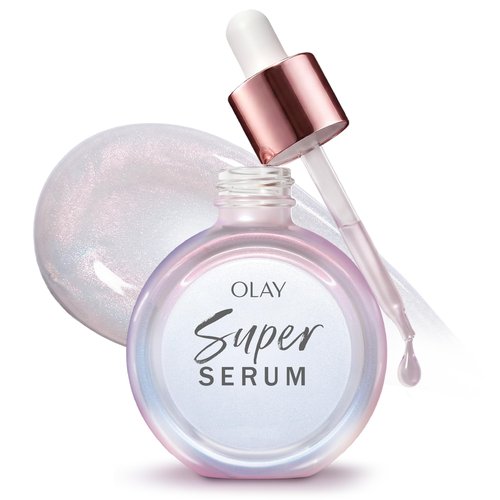 Olay Super Serum - Glow Serum for Face - Activated Niacinamide, Vitamin C & E, Collagen Peptide, AHA - 5-in-1 Benefits - Brightens, Hydrates, Smooths, Firms, Evens Tone, Proactive Anti-Aging, 1.0 Oz