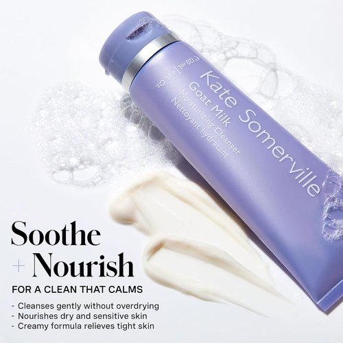 Kate Somerville Goat Milk Cleanser - Gentle Daily Face Wash for Sensitive Skin, Relieves Dryness & Tightness