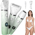Fanovae 3-in-1 Bikini Trimmer for Women – Electric Razor for Women, Electric Body Hair Trimmer, IPX7 Waterproof, 120-Min Cordless, USB-C, Battery% Display – X3 Soft Mint Ombre