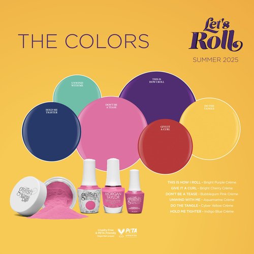Gelish Summer Let's Roll Collection - TPO-Free Long-Lasting Soak Off Gel Nail Polish, Vibrant Color, High Shine, Chip-Resistant Formula, Professional Quality (Don’t Be A Tease)