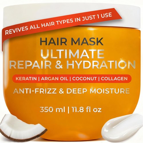 VAO Deep Conditioning Hair Mask - Hydrating Treatment with Argan Oil & Shea Butter for Damaged Hair