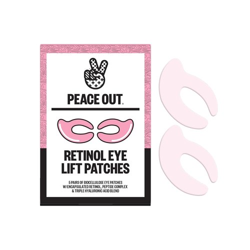 Peace Out Retinol Eye Lift Patches - 360° Biocellulose Mask with Retinol & Peptides for Fine Lines (5 Pairs)